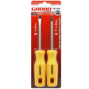 3021-JOGO CHAVE FENDA E PHILIPS C/ 2 PEÇAS