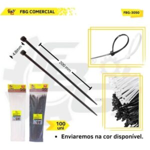 3050 ABRAÇADEIRA DE NYLON 200MMX4.8 C/100