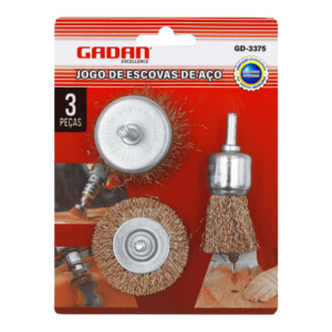 3375 KIT ESCOVA DE AÇO P/ FURADEIRA C/ 3 PCS