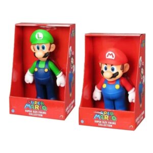 Kit 2 Bonecos Mario e Luigi Bros Articulável 22cm Action Figure Vinil
