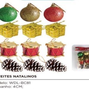 Enfeite P/ Árvore De Natal KIT 12 PEÇAS - Bolinha Decoração variados