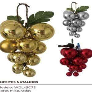 Enfeites de Natal Esferas Cores Variados - UVAS