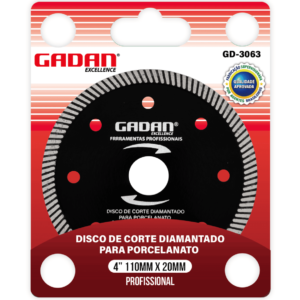 GD-3063 - DISCO DE CORTE 4" DIAMANTADO PARA PORCELANATO CX C/100