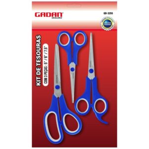 GD-3255 KIT DE TESOURAS COLORIDAS C/ 3 PCS