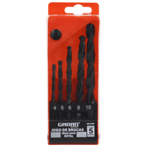 GD-3745 - CONJUNTO COM 5 PEÇAS DE BROCAS PARA FURAR METAL 4/5/6/8/10MM