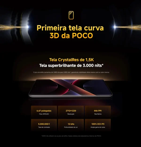Smartphone POCO X7 5G 512GB NFC Amoled 120 Hz Câmera tripla 4K 50MP OIS Design Premium Top de linha 2025 - Image 3